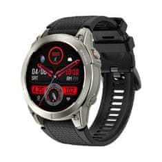 slomart Manta Activ X GPS športna pametna ura srebrna z oranžno zapestnico, pedometer, senzor kisika, IP67, AMOLED zaslon