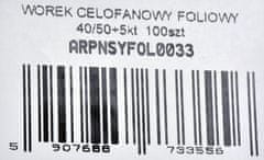 slomart Celofan torbe 40/50+5KT - 100 kosov, prozorne, za shranjevanje in pakiranje, dimenzije 500x400 mm, kakovostna embalaža.