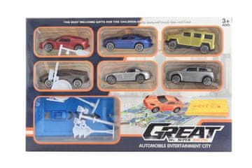 Komplet avtomobilov za izmetavanje z označevalniki