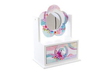 Lesena škatla za nakit z ogledalom