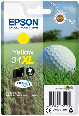 Epson eno pakiranje rumenega črnila 34XL DURABrite Ultra C13T34744010