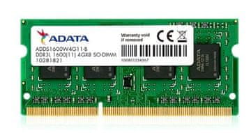 A-Data Premier 4GB DDR3L 1600MT/s / SO-DIMM / CL11 / 1,35 V