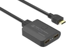PremiumCord HDMI 2.0 Mini razdelilnik 1-2 Pigtail 4Kx2K@60Hz HDCP2.2 Downscaler