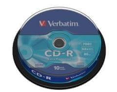 Verbatim CD-R 700MB 52x, 10 kosov - nosilci, dodatna zaščita, vreteno 43437