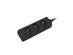 Lanberg Podaljševalni kabel PS0, 3 vtičnice, 3 m, črn