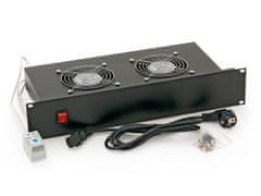 Triton Prezračevalna enota 19" Horizontalna 230V/46W, 2U, 2x ventil, bimetalni termostat, črna