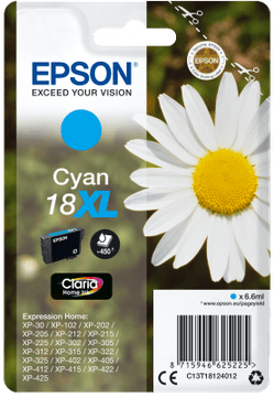 Epson enojno pakiranje cian črnila 18XL Claria Home C13T18124012