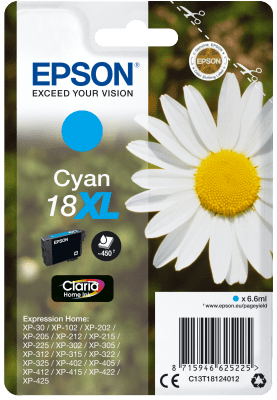 Epson enojno pakiranje cian črnila 18XL Claria Home C13T18124012