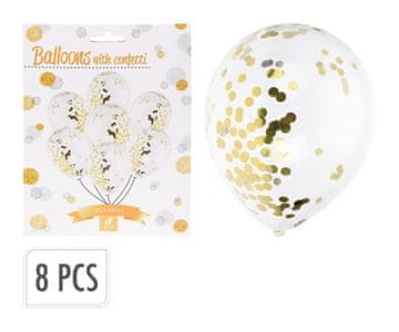 Baloni Pari TRA B&W/GOLD (8 kosov)