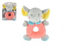 Teddies Dramljalnik slon pisan pliš 14x20cm na kartici