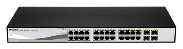 D-Link DGS-1210-24P Smart PoE stikalo, 24x GbE PoE+, 4x RJ45/SFP, PoE 193W