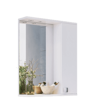 Nord produkt KOPALNIŠKO OGLEDALO ELIN 60x16,7x72 CM, BELA POL SIJAJ