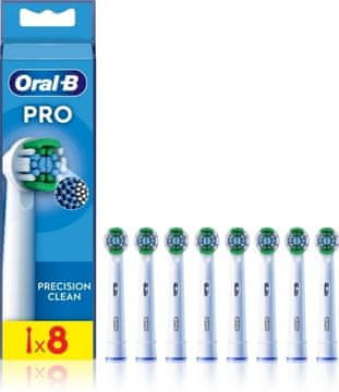 Braun Nadomestni glave zobne ščetke ORAL-B EB20RX PrecisionClean, 8 kosov, primerni za Oral-B, čisto bela barva