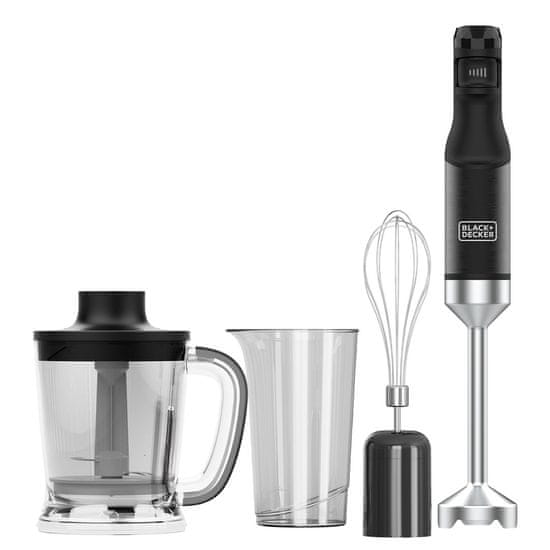 Black+Decker Ročni mešalnik Black+Decker BXHBA1501E, 1500 W, enostaven za čiščenje, z odstranljivo enoto noža in merilnim posodom