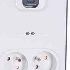 Belkin Belkin BSV804ca2M, bela večjočinska podaljšek z 8 AC vtičnicami in 2 USB priključkoma, 2 m dolžine, zaščita proti prenapolnjenju