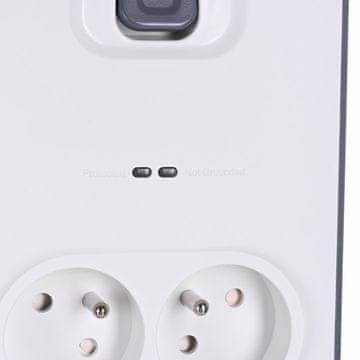 Belkin Belkin BSV804ca2M, bela večjočinska podaljšek z 8 AC vtičnicami in 2 USB priključkoma, 2 m dolžine, zaščita proti prenapolnjenju