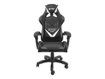 slomart FURY Avenger L univerzalna gaming stolica, ergonomski dizajn, črna, oblazinjeno sedišče, 150 kg nosilnosti