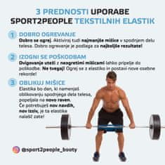 Sport2People Booty Hip Bands – Set 3 elastičnih zank za oblikovanje zadnjice, nog in bokov, modra