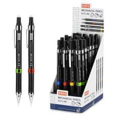 EASY OUTLINE Mikro svinčnik z radirko, 0,5 mm, 24 kosov v pakiranju, rumeno-zeleno-modro-rdeča