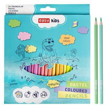 EASY Kids PASTEL Trikotne barvice, 24 kosov, 24 pastelnih barv