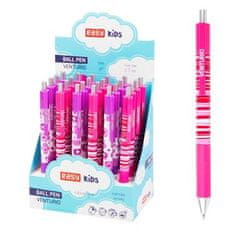 EASY Kids VENTURIO Kroglično pero, modra polželezna kartuša, 0,7 mm, 24 kosov v pakiranju, roza-vijolična