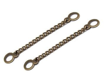 Kovinska veriga / zanka za jakne in plašče - stara medenina (5 kosov)