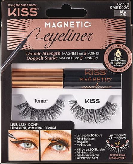 KISS Magnetne umetne trepalnice z očesnimi linijami 02 Tempt (Magnetic Eyeliner & Lash Kit)