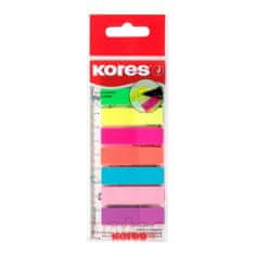 Kores Neonski indeksni trakovi na ravnilu 45x12 mm 8 barv