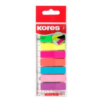 Kores Neonski indeksni trakovi na ravnilu 45x12 mm 8 barv