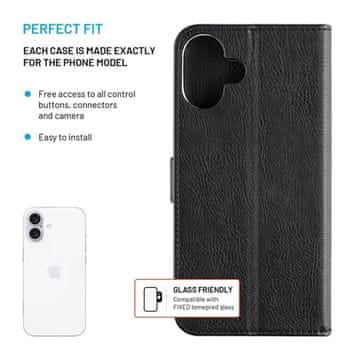 FIXED Ovitek za telefon na preklop Opus Apple iPhone 16 - black