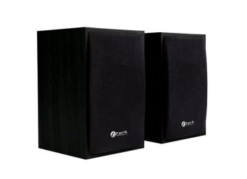 C-Tech Zvočnik SPK-09, 2.0, lesen, črn, USB