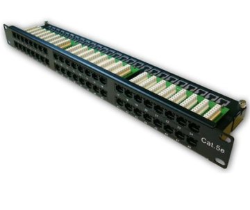 DATACOM Patch panel 19" UTP 48 portov CAT5E LSA 1U BK (6x8p)