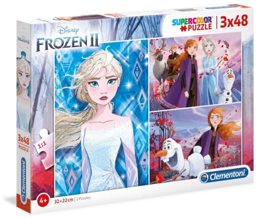 Clementoni Puzzle Supercolor - Frozen II / 3 x 48 kosov