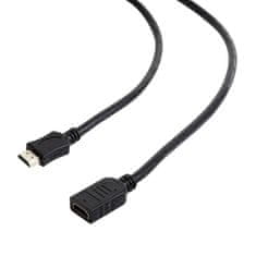 C-Tech GEMBIRD Kabel HDMI-HDMI, 3 m, 1.4, M/F, zaščiten, pozlačeni kontakti, podaljšek, črn
