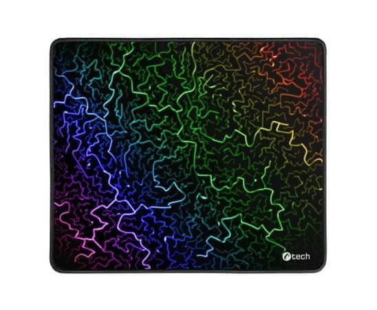 C-Tech Gaming podloga za miško ANTHEA ARC, barvna, za igranje iger, 320x270x4mm, zašiti robovi