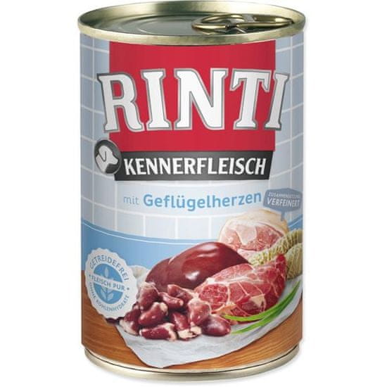 RINTI Dog Kennerfleisch perutninska srca v konzervi 400g