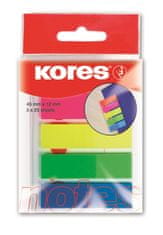 Kores Samolepilni neonski zaznamki Indeksni trakovi 45x12 mm / 5 barv / 25 listov na barvo