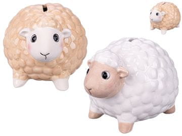 Porcelanska škatla za ovce 12x10x9 cm - mešanica barv (bela, bež)