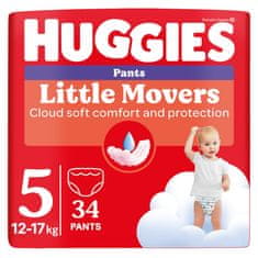 HUGGIES Little Movers Pants 5 (12-17 kg), 34 kosov