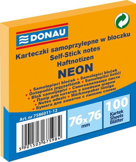 Donau Blazinica, 76 x 76 mm, neonsko oranžna