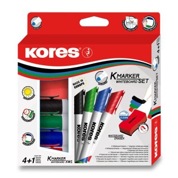 Kores K-Marker Set - 4 markerji + magnetna gobica