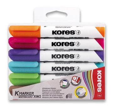 Kores K-Marker Bela tabla - komplet 6 barv