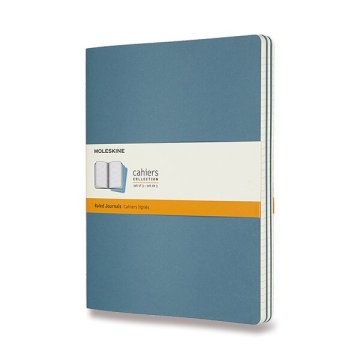 Beležnice Moleskine Cahier, XL, z vrsticami, 3 kosi - temno turkizna