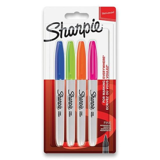 Sharpie Permanentni marker Fine - komplet 4 kosov, dopolnilne barve