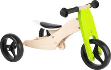 Small foot majhna noga Trike 2v1 leseni tricikel zelena