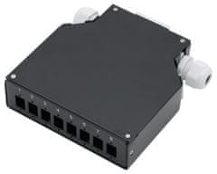 XtendLan mini razdelilna omarica na letev DIN, 8x SC Simplex, 4 vhodne odprtine, pokrovček, črna