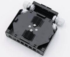 XtendLan mini razdelilna omarica na letev DIN, 8x SC Simplex, 4 vhodne odprtine, pokrovček, črna