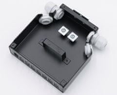 XtendLan mini razdelilna omarica na letev DIN, 8x SC Simplex, 4 vhodne odprtine, pokrovček, črna