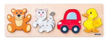 Woody Puzzle Baby na deski, 4 motivi