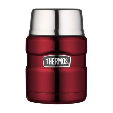 Thermos Style Termos za hrano z zložljivo žlico in skodelico - rdeč 470 ml